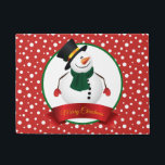 Christmas Snowman Doormat Fußmatte<br><div class="desc">Diese Türmatte wird in einem festlichen Weihnachtsschneemobil-Print-Design gezeigt. Passen Sie dieses Objekt an oder kaufen Sie, wie es ist. Bild</div>