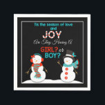 Christmas Snowman Gender Reveal Napkins Serviette<br><div class="desc">Diese Servietten sind die perfekte Ergänzung zu Ihrem Geschlecht offenbaren Party! Sie koordinieren mit den anderen Gegenständen in der Sammlung der Weihnachtsgeschlechtsdarstellung. Bitte schreiben Sie mir,  wenn Sie Anpassungen benötigen oder nicht genau sehen,  was Sie suchen! Ashley ashley.chisum@outlook.com</div>