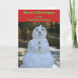 Christmas Snowman Grandson Card Feiertagskarte
