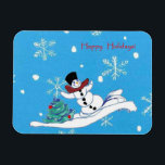 Christmas Snowman Holiday Flex Magnet<br><div class="desc">Weihnachts Urlaub Snowman Wasserfarbe entworfen Flex-Magnet. Gut zum Geschenken.</div>