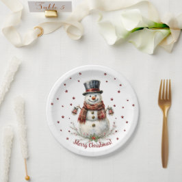Christmas Snowman Holiday Party Pappteller