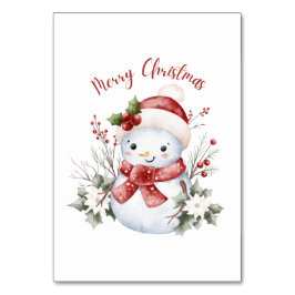 Christmas Snowman Holiday Table Card Tischnummer