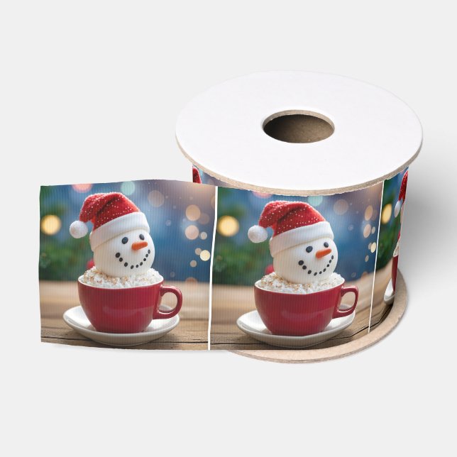 Christmas Snowman In Hot Cocoa Ripsband (Spule)