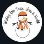 Christmas Snowman Leukemia Ribbon Runder Aufkleber<br><div class="desc">HINWEIS: Karten können mit Ihrer persönlichen Botschaft der Hoffnung individuell gestaltet werden.</div>