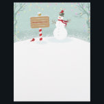 Christmas Snowman North Pole Letterhead<br><div class="desc">Weihnachten Snowman Nordpol Letterhead.</div>