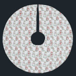Christmas Snowman Pattern Polyester Weihnachtsbaumdecke<br><div class="desc">Ein Muster von Schneemännern und Schneemünden.</div>