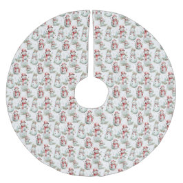 Christmas Snowman Pattern Polyester Weihnachtsbaumdecke