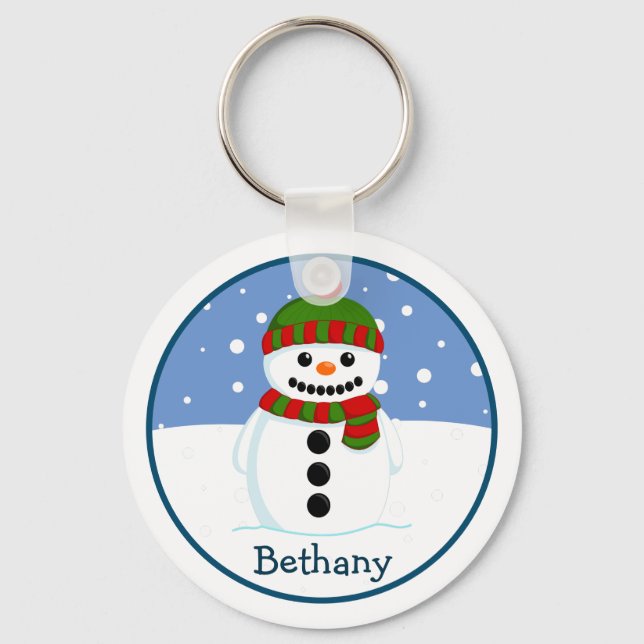 Christmas Snowman Personalisiert Schlüsselanhänger (Vorderseite)
