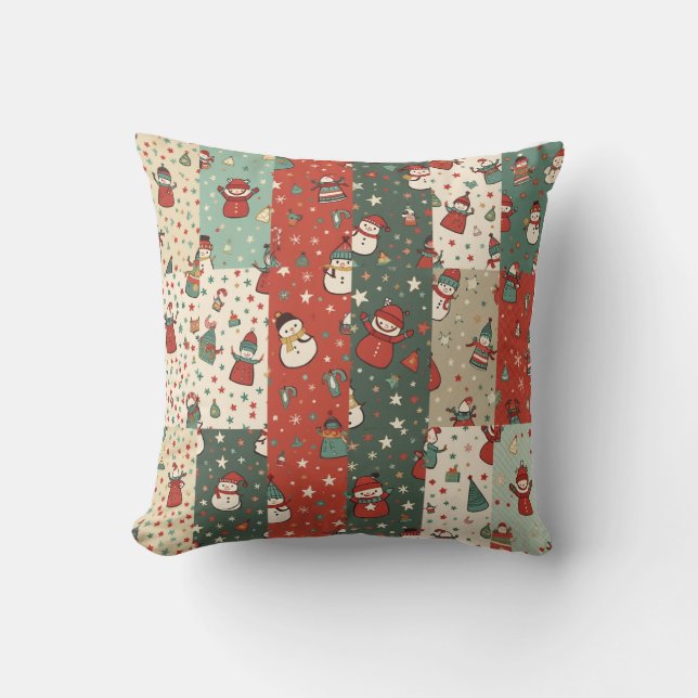 Christmas Snowman Pillow Cushion Kissen (Vorderseite)