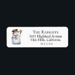 Christmas Snowman Return Address Label<br><div class="desc">Schöner bemalter Urlaubsschneemann,  Rücksendeadressen-Aufkleber. Anpassen von Stil,  Farbe und Größe des Schriftartes. Entworfen,  um unsere verzauberte Weihnachtskollektion zu erfüllen.</div>