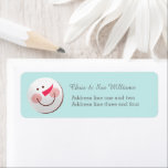 Christmas Snowman Return Address Label<br><div class="desc">Niedliches Rücksendelabel mit fröhlicher Snowman-Illustration.</div>