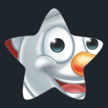Christmas Snowman Weihnachtsmannmütze Emoji Stern-Aufkleber<br><div class="desc">Ein Schneemann Weihnachtsemoticon Emoji mit einer Weihnachtsmannmütze</div>