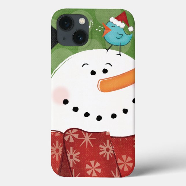 Christmas Snowman with Bird Case-Mate iPhone Hülle (Rückseite)