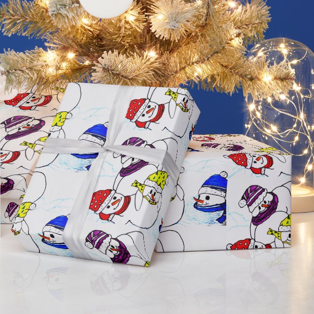 CHRISTMAS SNOWMEN AM SPIEL GESCHENKPAPIER (Feiertage)