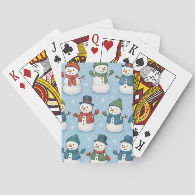  Christmas Snowmen Snowflakes Card Deck Spielkarten (Rückseite)