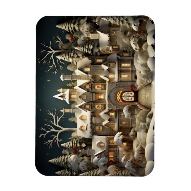 Christmas Snowy Manor Storybook Wonderland Magnet (Vertikal)