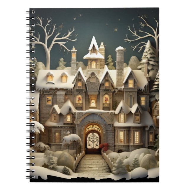 Christmas Snowy Manor Storybook Wonderland Notizblock (Vorderseite)