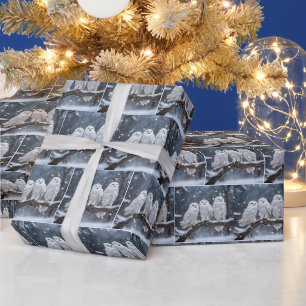 Christmas Snowy Owls Geschenkpapier