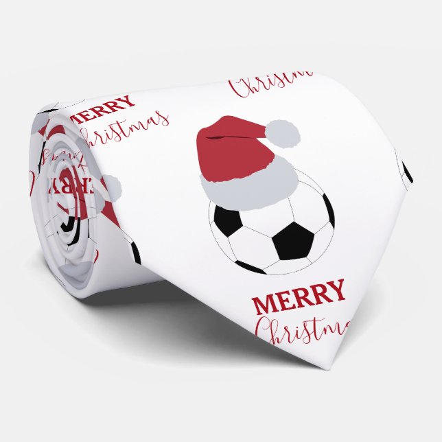 Christmas Soccer Ball Sports Football Holiday Krawatte (Gerollt)