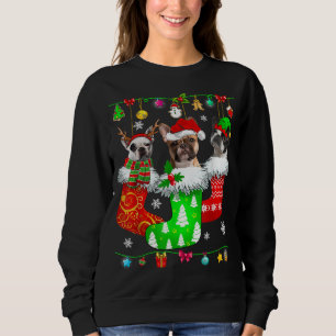 Christmas Socks Pajama French Bulldog Doppy Puppy Sweatshirt
