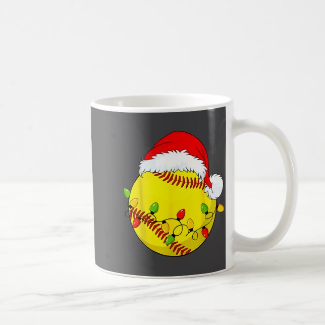 Christmas Softball Xmas Santa Srts Hat Mens Womens Kaffeetasse (Rechts)