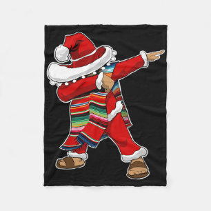 Christmas Sombrero Dabbing Mexican Serape Poncho S Fleecedecke