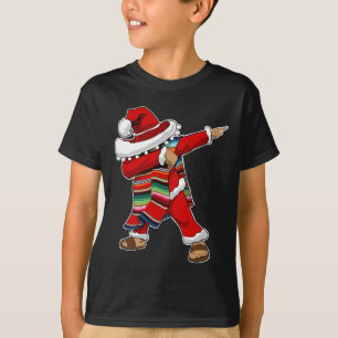 Christmas Sombrero Dabbing Mexican Serape Poncho S T-Shirt