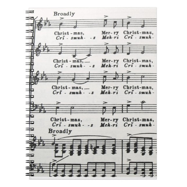 Christmas Song Sheet Music Notizblock (Vorderseite)