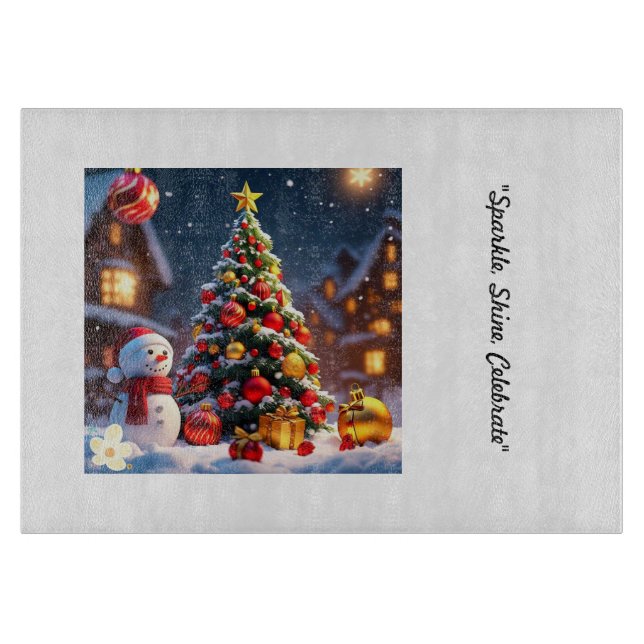 "Christmas Sparkle Time" Schneidebrett (Vorderseite)