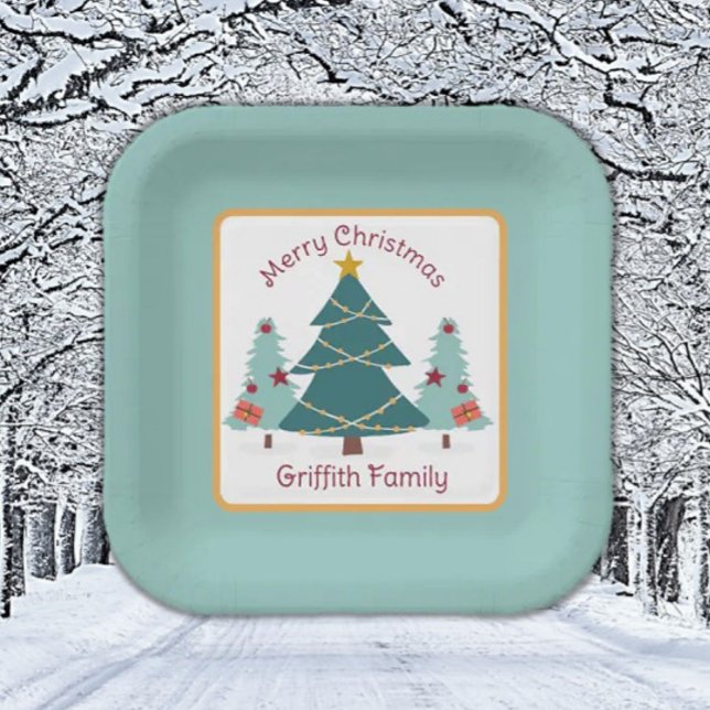 Christmas! Spezieller Familienurlaub Pappteller (Von Creator hochgeladen)
