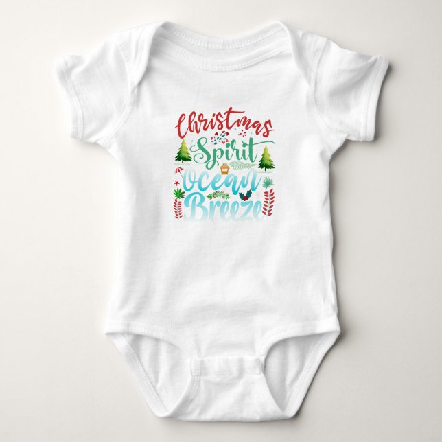 Christmas Spirit Ocean Breeze Ein Stück Baby Strampler (Vorderseite)