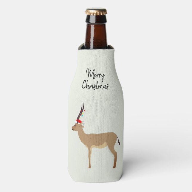 Christmas Springbok Flaschenkühler (Flaschenvorderseite)