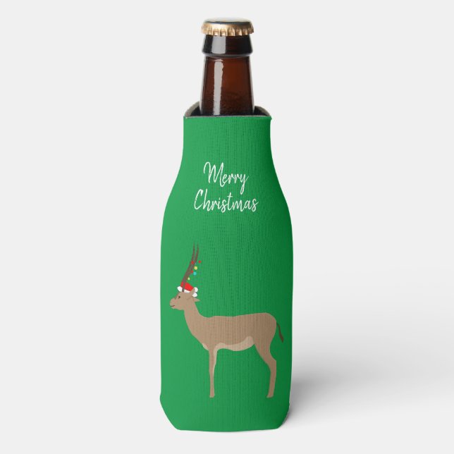 Christmas Springbok Flaschenkühler (Flaschenvorderseite)