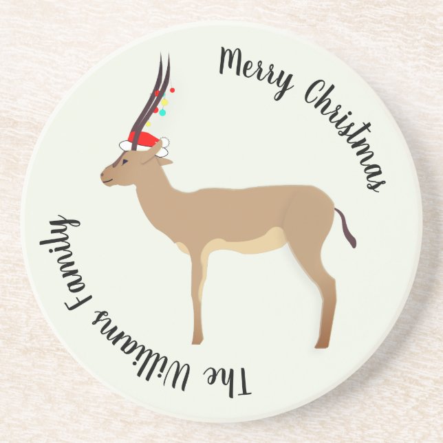 Christmas Springbok Getränkeuntersetzer (Vorne)
