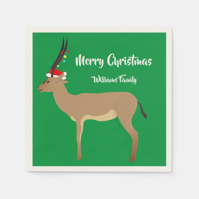 Christmas Springbok Serviette (Vorderseite)