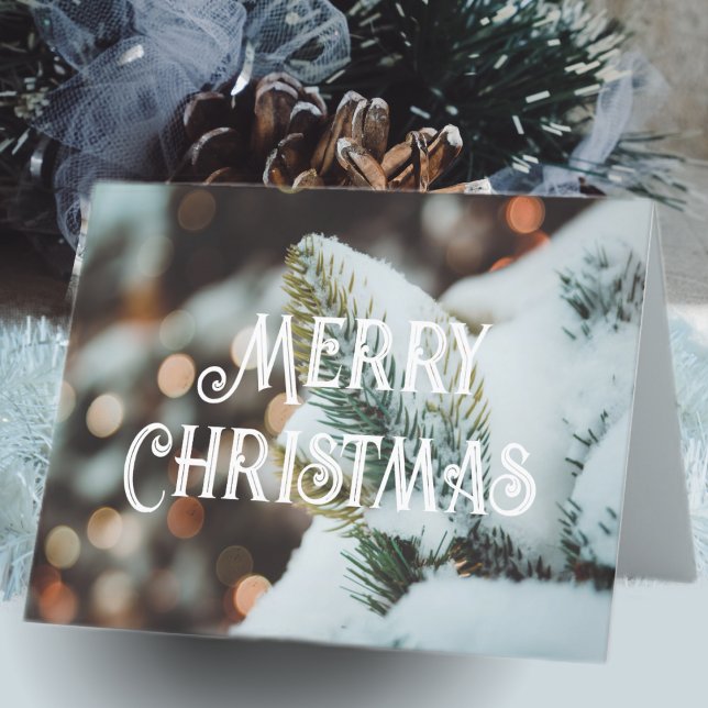 Christmas spruce branch and winter lights feiertagskarte (Von Creator hochgeladen)