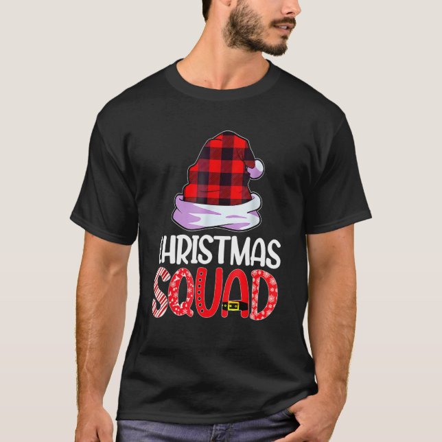 Christmas Squad Family Group Matching  Red Plaid S T-Shirt (Vorderseite)