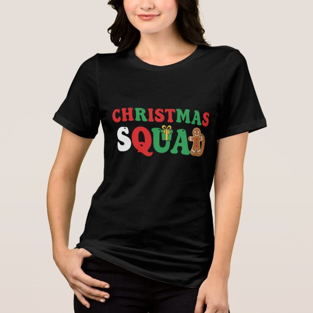 Christmas Squad | Fun Matching Holiday Team Design Tri-Blend Shirt (Vorderseite)