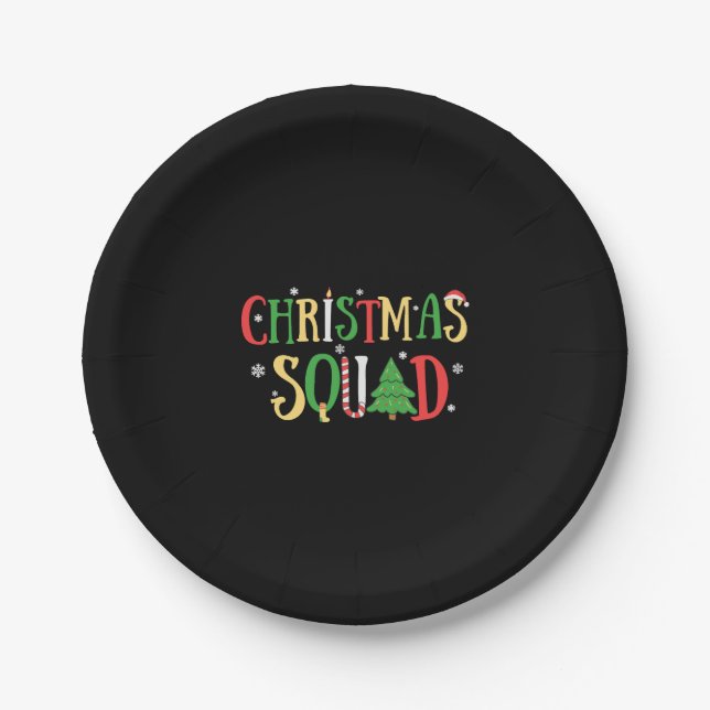 Christmas Squad Funny Xmas Tree Pappteller (Vorderseite)