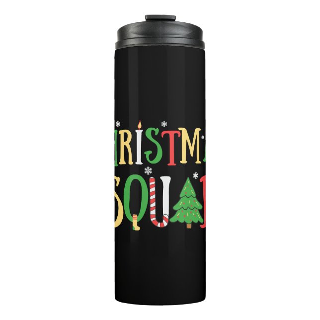 Christmas Squad Funny Xmas Tree Thermosbecher (Vorderseite)