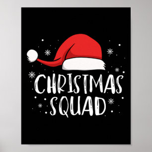 Christmas-Squad Leichtrote Weihnachtsmannmütze Fam Poster