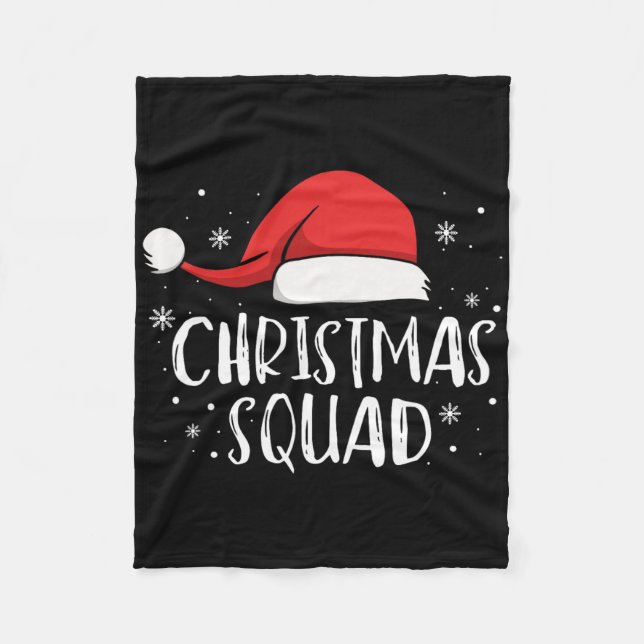 Christmas Squad Light Red Santa Hat Family Matchin Fleecedecke (Vorderseite)