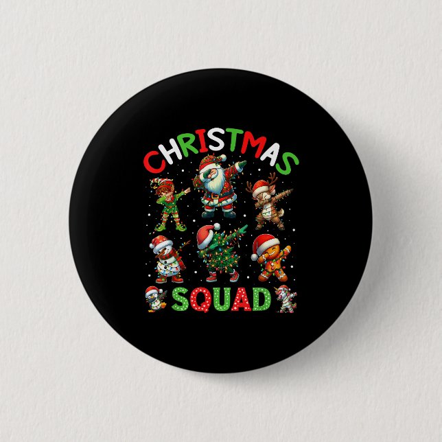 Christmas Squad Santa Dabbing Elf Family Matching  Button (Vorderseite)