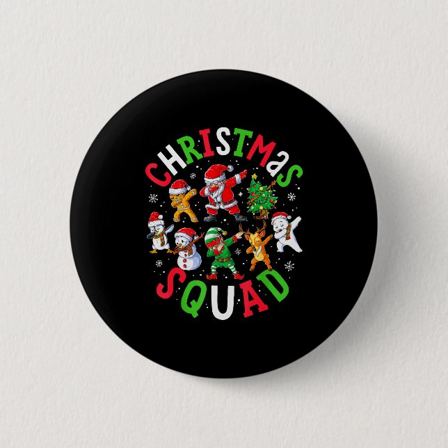 Christmas Squad Santa Dabbing Elf Family Matching  Button (Vorderseite)