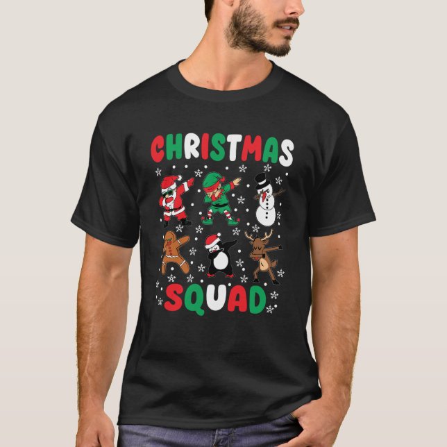 Christmas Squad Santa Dabbing Elf Family Matching  T-Shirt (Vorderseite)
