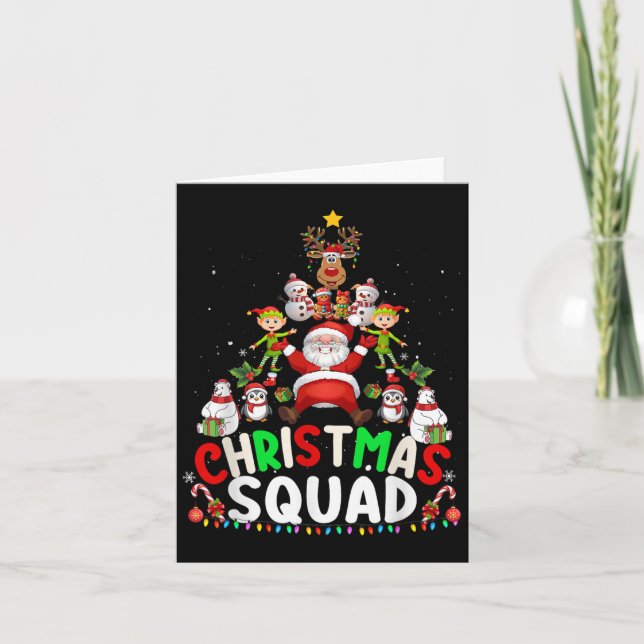 Christmas Squad Santa Elf Tree Xmas Family Matchin Karte (Vorderseite)