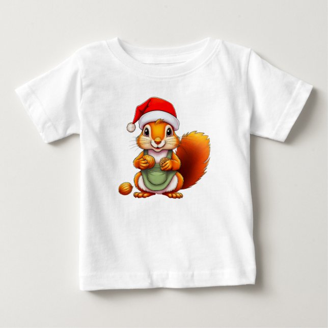Christmas Squirrel – Holiday Design for Babies Baby T-shirt (Vorderseite)