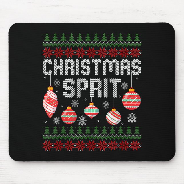 Christmas Srit Matching Funny Couples Ugly Sweater Mousepad (Vorne)