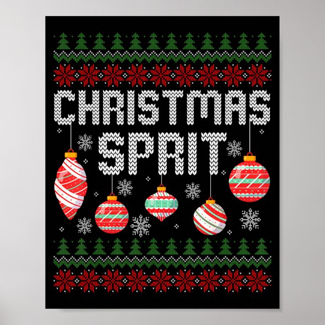 Christmas Srit Matching Funny Couples Ugly Sweater Poster (Vorne)