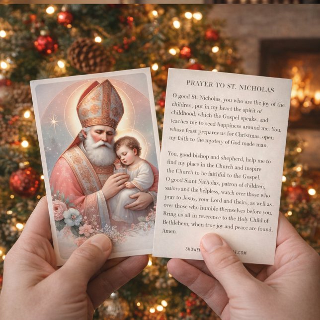 Christmas St. Nicholas. Baby Jesus Feast Day Visitenkarte (Von Creator hochgeladen)